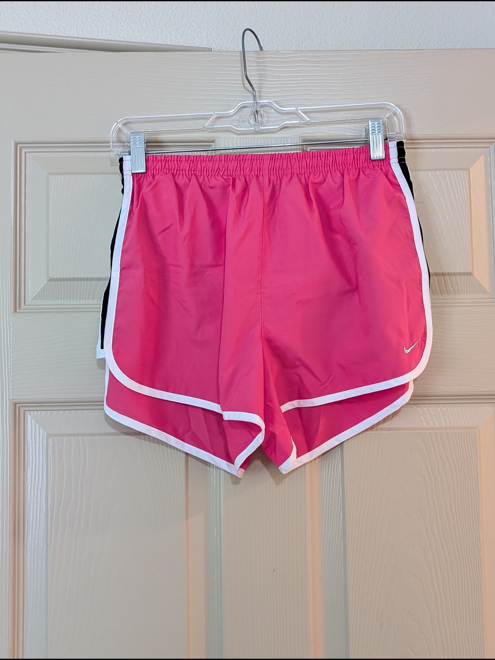 Nike Women’s Pink Athletic Shorts with White Trim